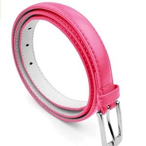NWT Belle Donne Skinny Leather Belt Neon Pink-S